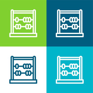 Düz Düz Düz 4 renk simgesi olan Abaküs