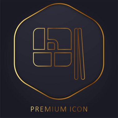 Bento golden line premium logo or icon clipart