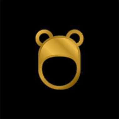Bear Hat altın kaplama metalik simge veya logo vektörü