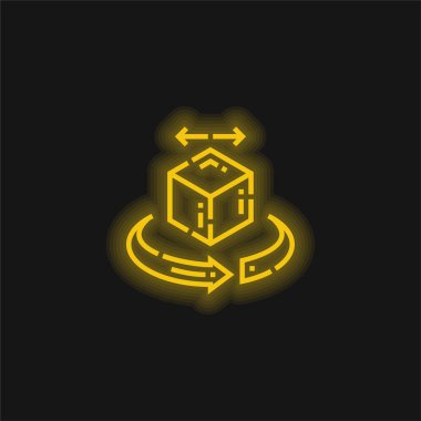 3D sarı parlak neon simgesi