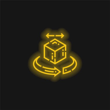 3d yellow glowing neon icon clipart