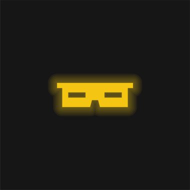 3d Gözlük Sarı Parlak Neon simgesi