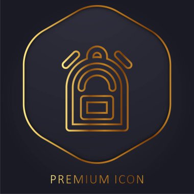 Backpack golden line premium logo or icon clipart