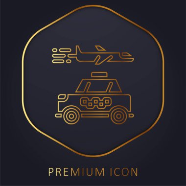 Havaalanı altın hat premium logosu veya simgesi