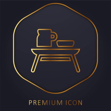 Yatak altın çizgisi prim logosu veya simgesi