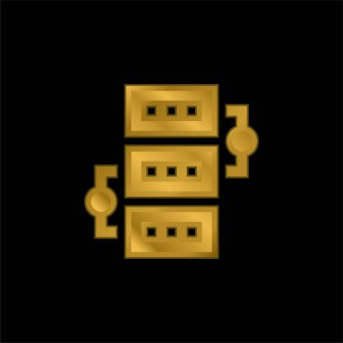 Algoritma altın kaplama metalik simge veya logo vektörü