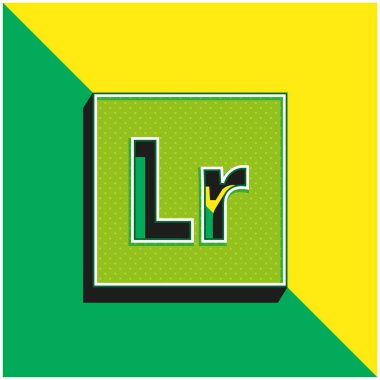 Adobe Lightroom Yeşil ve Sarı 3D vektör simgesi logosu