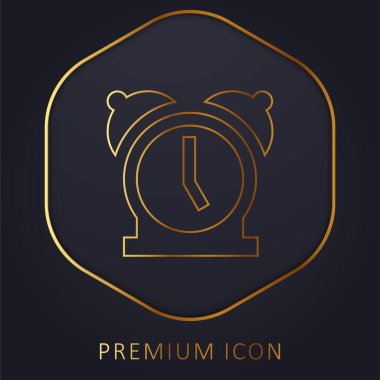 Alarm Saati altın çizgi premium logosu veya simgesi