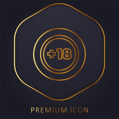 +18 altın çizgi prim logosu veya simgesi