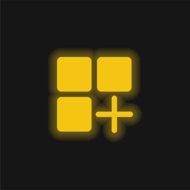 Uygulama sarı parlak neon simgesi