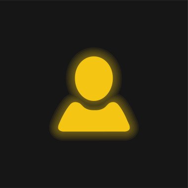 Siyah Kullanıcı Şekli Sarı Parlak Neon simgesi