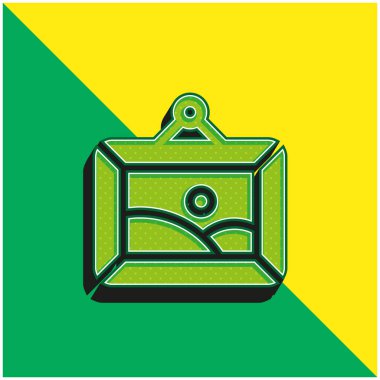 Sanat eseri Yeşil ve sarı modern 3D vektör simgesi logosu