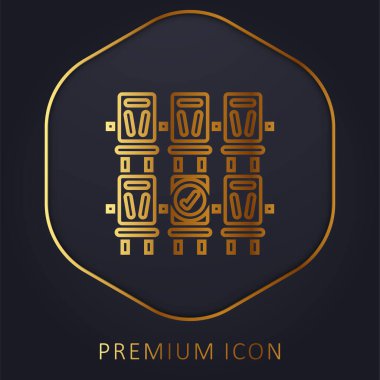 Booking golden line premium logo or icon clipart