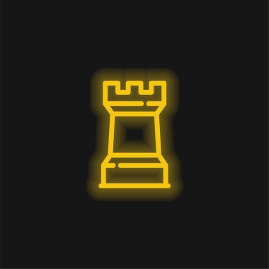 Big Towers yellow glowing neon icon clipart