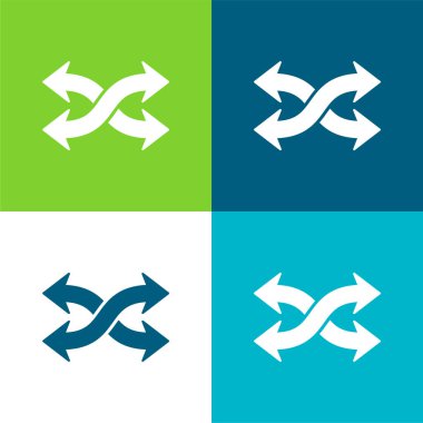 Oklar Karışık Düz 4 renk en küçük simge kümesi