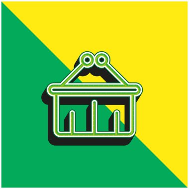 Sepet Yeşil ve Sarı modern 3D vektör simgesi logosu