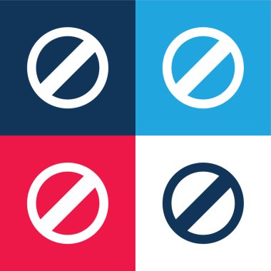 Blocked Symbol blue and red four color minimal icon set clipart