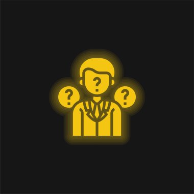 Anonymity yellow glowing neon icon clipart