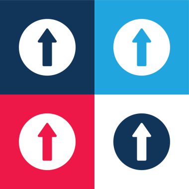 Ahead blue and red four color minimal icon set clipart