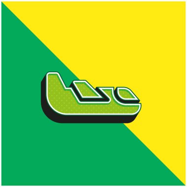 Uçak Yeşil ve Sarı Modern 3D vektör simgesi logosu