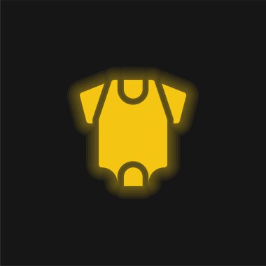 Bebek bedeni sarı parlak neon simgesi