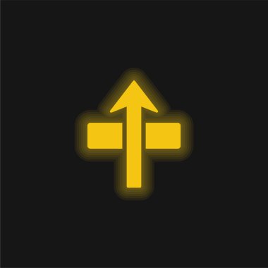 Sarı parıldayan neon simgesinden ok