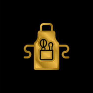 Önlük altın kaplama metalik simge veya logo vektörü