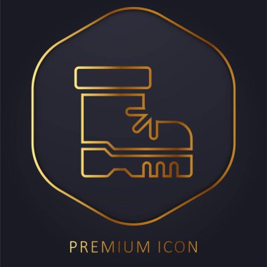 Altın çizgi prim logosunu veya simgesini çizer