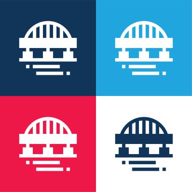 Köprü mavi ve kırmızı dört renk en küçük simge kümesi