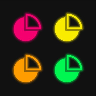 Analitik dört renk parlayan neon vektör simgesi