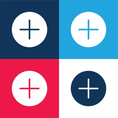 Mavi ve kırmızı dört renk simgesi ekle