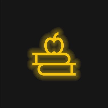 Kitaplar sarı parlak neon simgesi