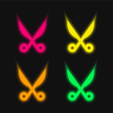 Baber Makas dört renk parlayan neon vektör simgesi