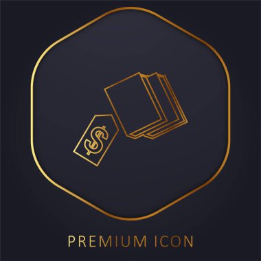 Kitaplar altın çizgi premium logo veya simge