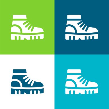 Çizmeler Düz 4 renk en küçük simge kümesi