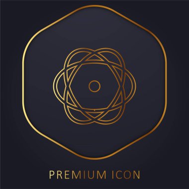 Atom Varyasyonu altın çizgi prim logosu veya simgesi