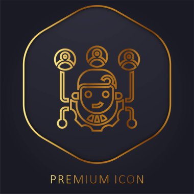 Affiliate Marketing golden line premium logo or icon clipart