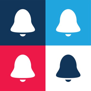 Alarm Çanı mavi ve kırmızı dört renk minimal simgesi seti