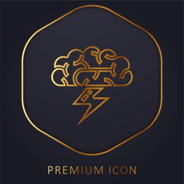 Beyin fırtınası altın çizgi prim logosu veya simgesi