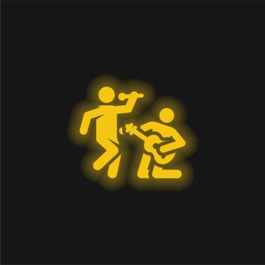 Bant sarı parlak neon simgesi