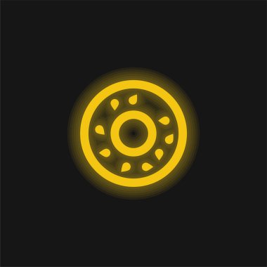 Simit sarısı parlak neon simgesi