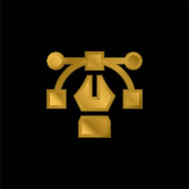 Ark altın kaplamalı metalik simge veya logo vektörü