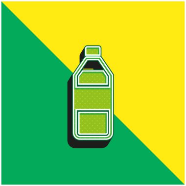 Bir şişe su yeşili ve üç boyutlu modern vektör simgesi logosu