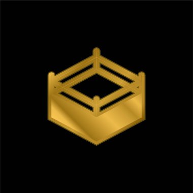 Boks altın kaplama metalik simge veya logo vektörü