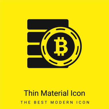 Bitcoin Sembolü Asgari parlak sarı madde simgesi