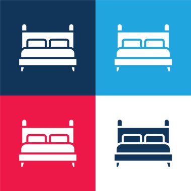 Yatak mavisi ve kırmızı dört renk en küçük simge kümesi