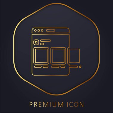 Altın çizgi prim logosu veya simgesi ekler