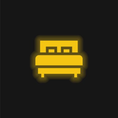 Yatak sarısı parlak neon simgesi