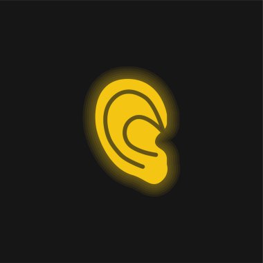Büyük Kulak sarı parlak neon simgesi
