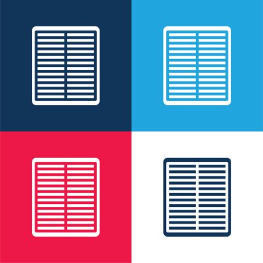 Hava Filtresi mavi ve kırmızı dört renk minimal simgesi